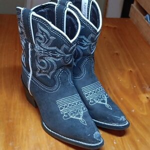 Durango black Embroidered Western Boots kids size 12